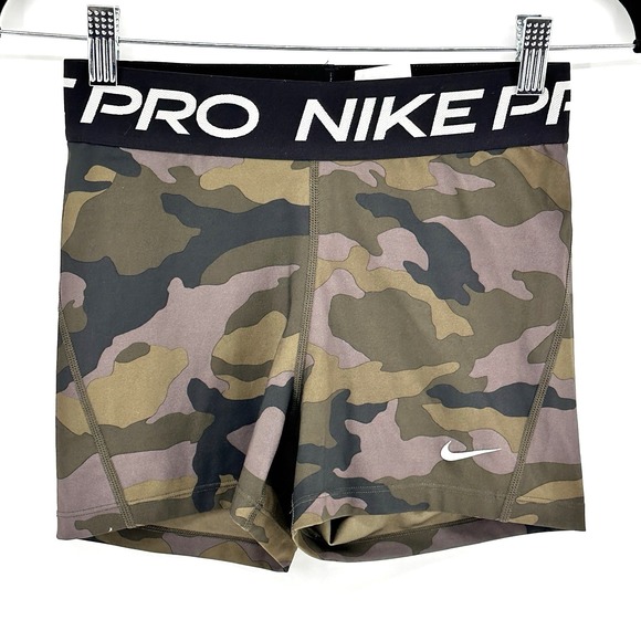 Nike Pants - Nike Pro Dri Fit Women's M Compression Shorts  Camo 3.5 In Inseam CU4636-082